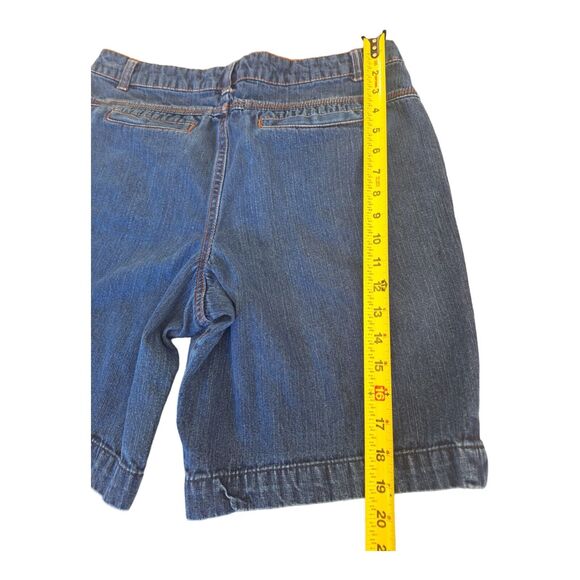 Vintage Y2K Faded Glory Denim Shorts Size 10 Modest Length Cotton Blue Jean - Picture 14 of 15